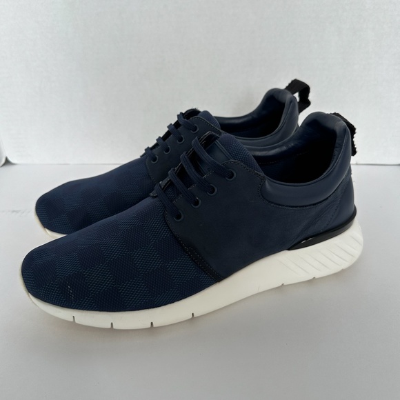 Louis Vuitton Fastline Sneakers with Damier Pattern (Blue/Black/White) - Picture 3 of 5